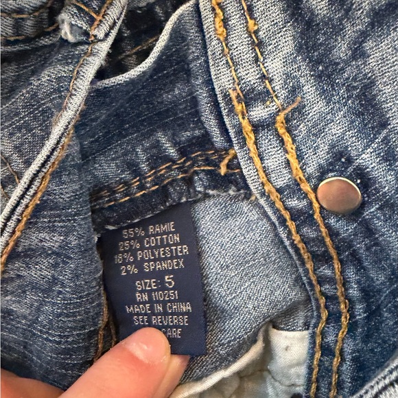 Angels Blue Jean Shorts with Floral Embroidery - Picture 4 of 4